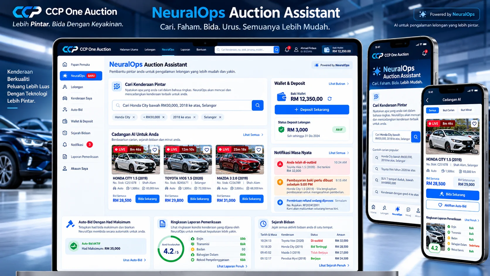 NeuralOps Auction Assistant — desktop pengguna