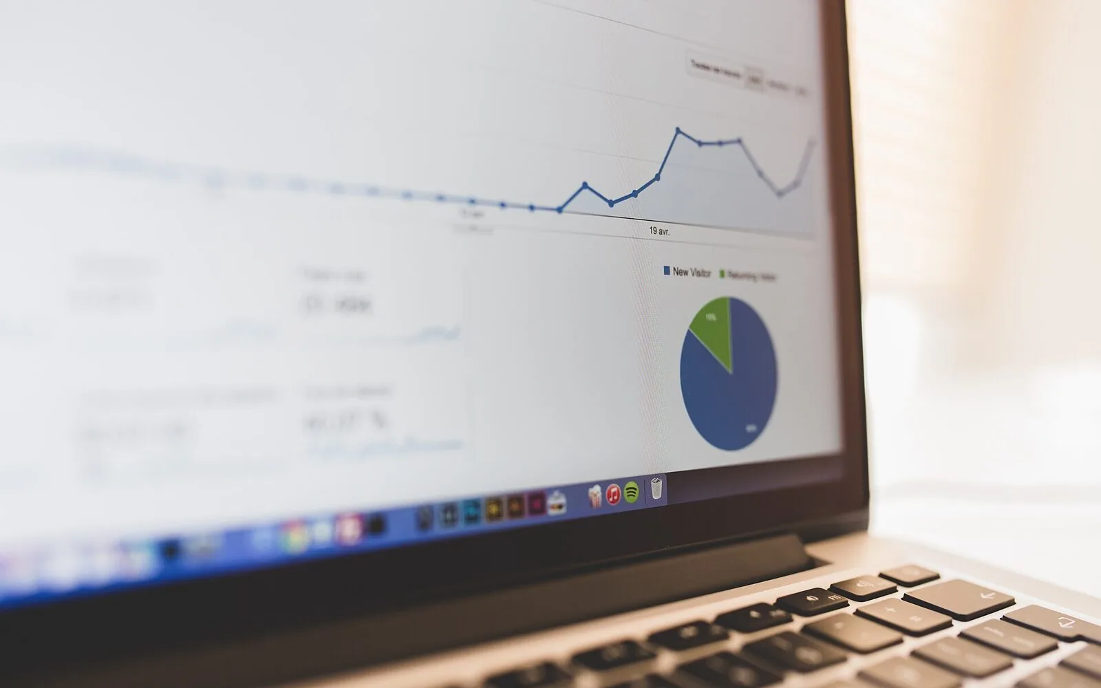 Dashboard analytics pada laptop