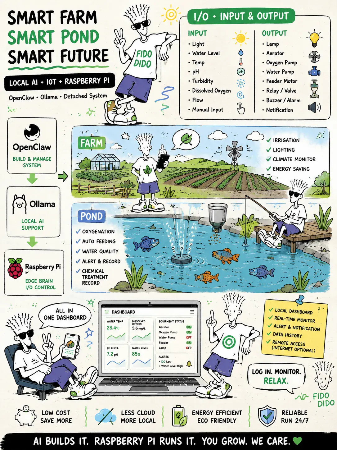 Building Local AI-IoT Systems for Smart Farms and Fish Ponds with Raspberry Pi, OpenClaw and Ollama