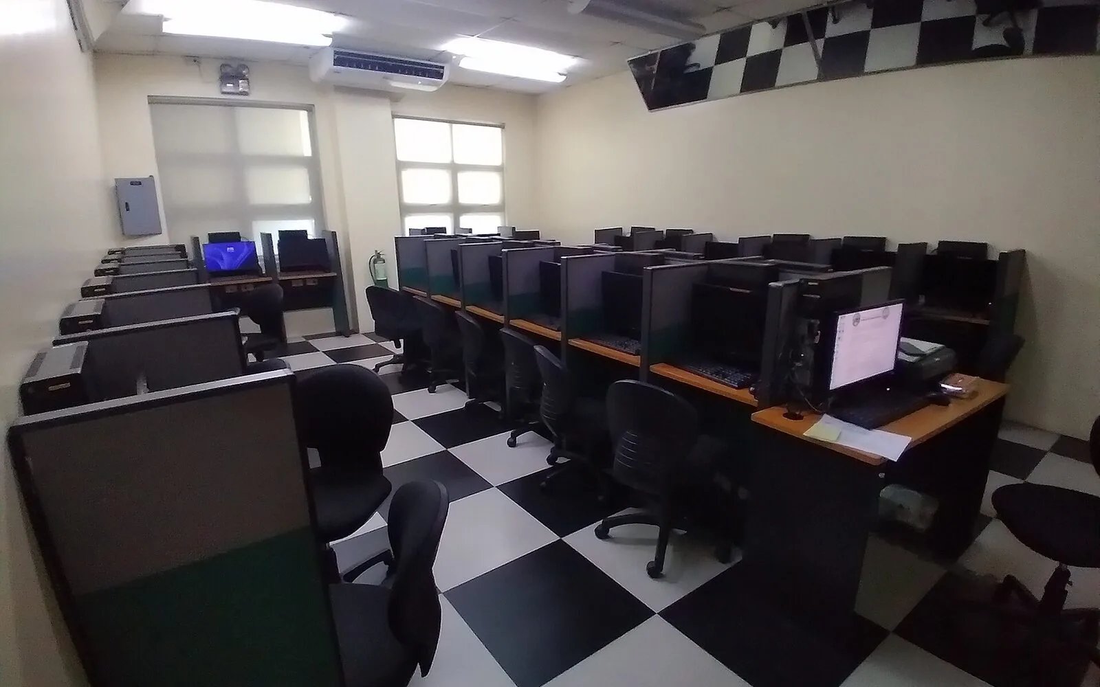 Industrial laboratory room with equipment